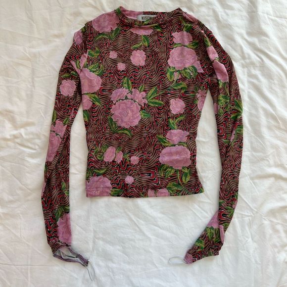 MAISIE WILEN FLORAL PRINT BODY SHOP TOP ROSE RED - Picture 1 of 7